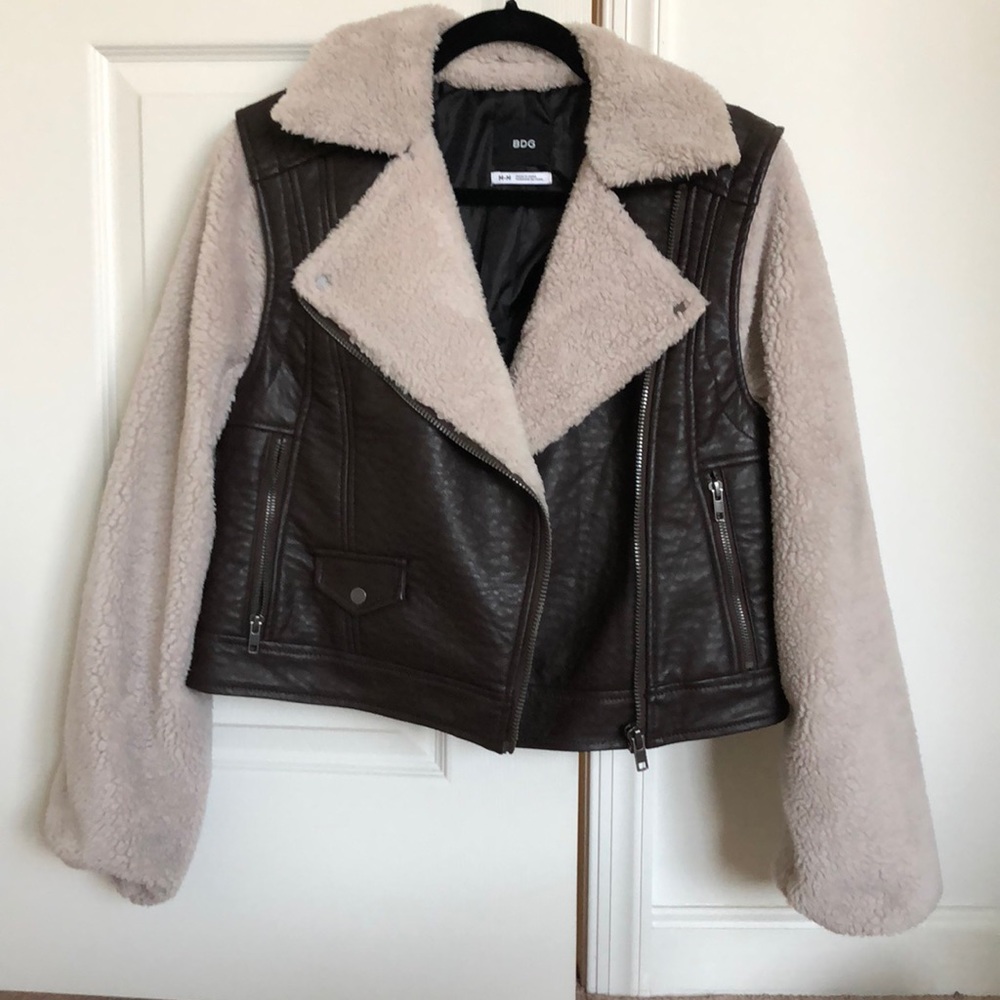 BDG faux shearling leather jacket